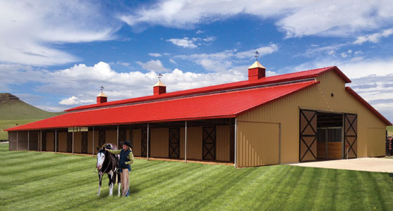 Horse barns: Triton Horse Barn - Solid Wall Aisle horse barn, Vented Wall  Aisle and Free Standing Aisle Horse Barns