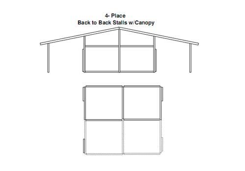 Custom horse Stalls Building End View 5