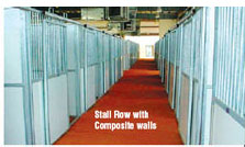 Horse stall doors. Stall Row with Composite Walls