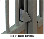non-protruding door latch